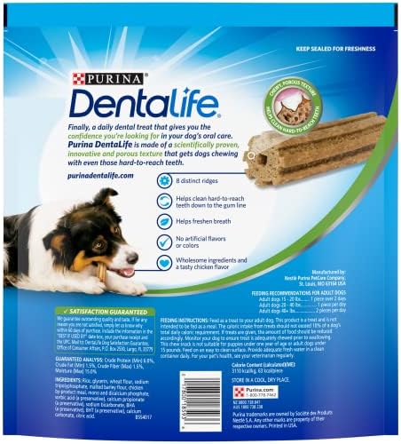 Dentalife Made in USA Facilities Small/Medium Dog Dental Chews, Daily - 47 Treats (Pack of 2)
