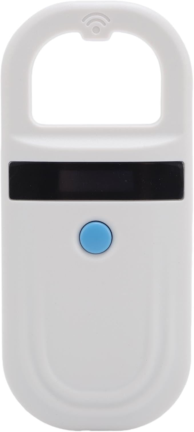 Pet Microchip Scanner, USB Interface Dual Frequency Animal Chip Scanner, Microchip Reader with Rechargeable Battery and Compact Design for Dogs, Cats, Pigs (White)
