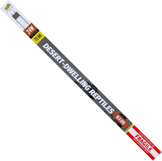 T5 UVB Reptile Light Tube, UVB10.0 24W T5 Lamp Tube for Reptiles, Bearded Dragon UVB Light, Terrarium Liner Bulb Bar for Lizard,Length 22'' (T5 UVB Tube, 24Watt)