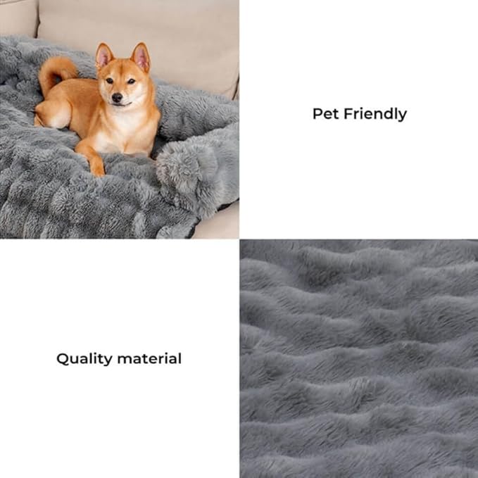 Dream Cloud Pet Sofa Bed for Dogs Cats, 2026 Washable Removable Calming Fluffy Plush Mat for Furniture Protector, Long Fur Non-Slip, for Small/Medium/Large Home Pets (Light Pink, XL: 47.2 * 37.4IN)