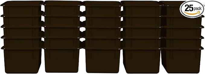 Wood Designs Cubby Storage Bin, Heavy Duty Plastic Containers