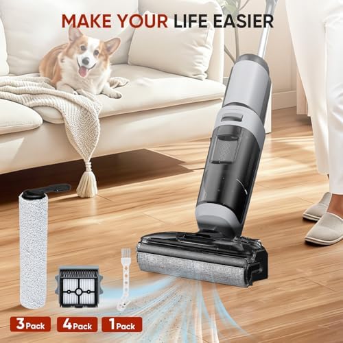 Roller Brush and Filter Replacement Compatible with Tineco Floor ONE Stretch S6/ i6 Stretch/ i5 Stretch/ S7 Stretch/ S9 Artist Cordless Wet Dry Vacuum Cleaner Replacement Parts
