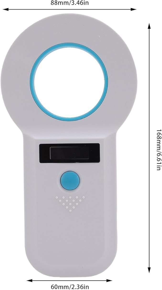 15 Digits Pet Chip Reader USB Connectivity Supports FDX B for EMID Double Frequency Pet Identification Ideal for OntheGo Scanning (White)