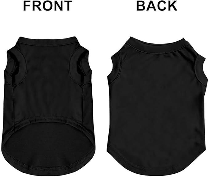 Custom Dog Shirt Pet Clothes Breathable Shirts for Small to Large Dogs Customized Name Logo Photo Puppy Outfits Personalized Sleeveless Vest Pets Apparel All-Black, XL
