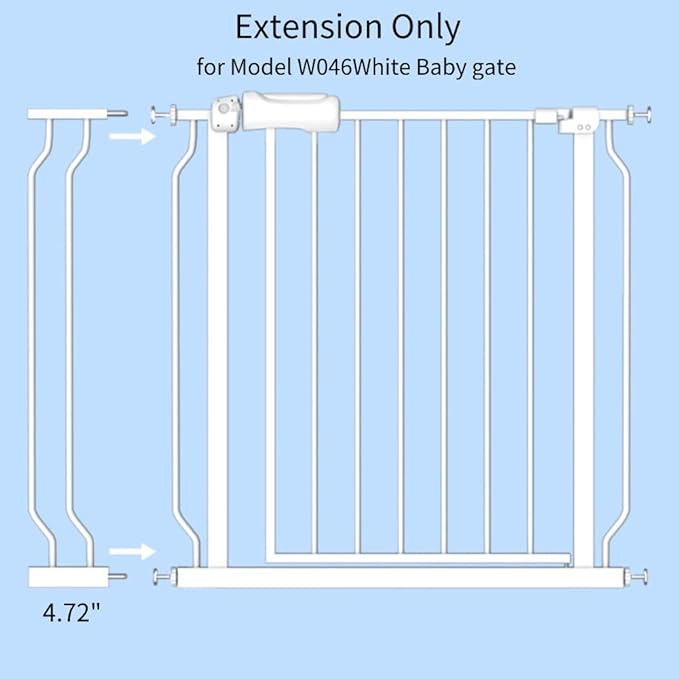 Fairy Baby 4.72in Extensions for Walk Through Baby Gate Auto Close White Child Safety Gates Extension White