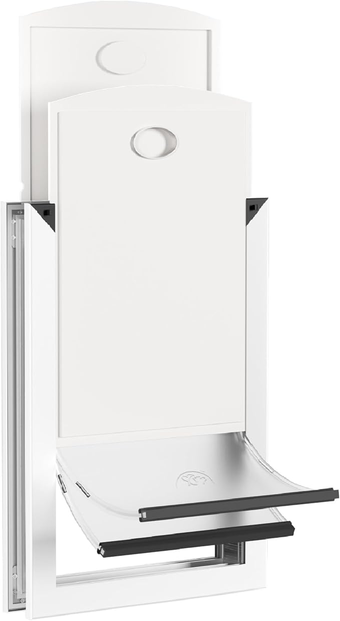 Rescumascer Aluminum XL Dog Door for Door, Extra Large Dog Door with Two Sliding Lock Panels, Pet Door for Dogs up to 220lbs