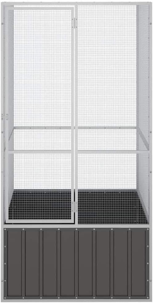 Metal Steel Large Bird Cage for Budgies, Pigeons, Galvanized Steel Birdcage Aviary House, 43.7"x42.1"x83.3", Anthracite,-669