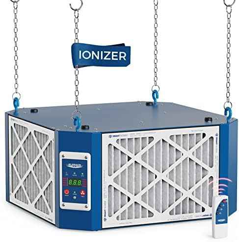 ALORAIR 360 degree Intake Air Filtration System - (1050/1350 CFM) with Strong Vortex Fan, Built-in Ionizer, Shop Dust Collector for Woodworking Shop, Garage Works Shop, Purecare 1350IG