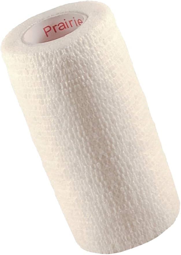 3 Inch Vet Wrap Tape Bulk (White) (Pack of 6) Self Adhesive Adherent Adhering Flex Bandage Grip Roll for Dog Cat Pet Horse