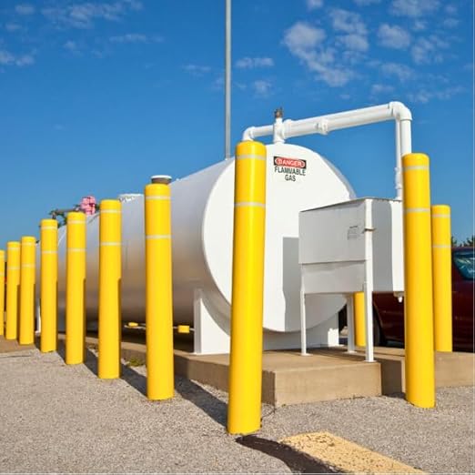 Innoplast BollardGard 7" x 52" Bollard Cover Yellow (Yellow Orange Tape)