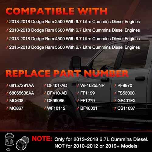 6.7L Cummins Fuel Filter Water Separator Set for Ram Models