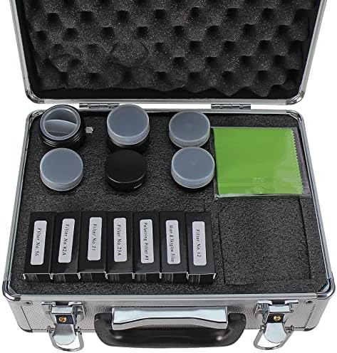 CelticBird 1.25" Eyepiece and Filter Set with a Carry Case-Telescope Accessory Kit (13 Piece) - 5pcs Plossl Eyepieces & 5pcs Color Filters & a 2X Barlow Lens & a Moon Filter & a Polarizing Filter
