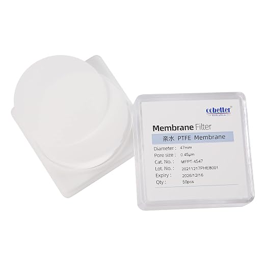 100 Pieces/Pack PTFE Disc Membrane Filters Hydrophilic 47mm Diameter 0.22µm