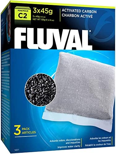 Fluval C2 Activated Carbon, Replacement Aquarium Filter Media, 3-Pack
