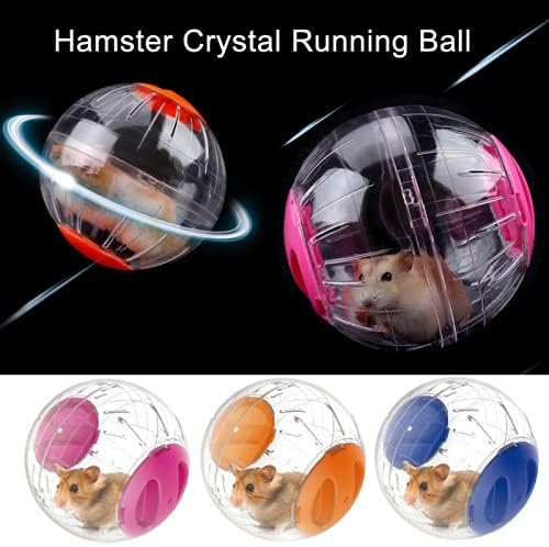 Hamster Exercise Ball Silent Hamster Wheel Small Animals Transparent Ball for Dwar Rat Relieves Boredom and Increases Activity (6 inch, Pink)