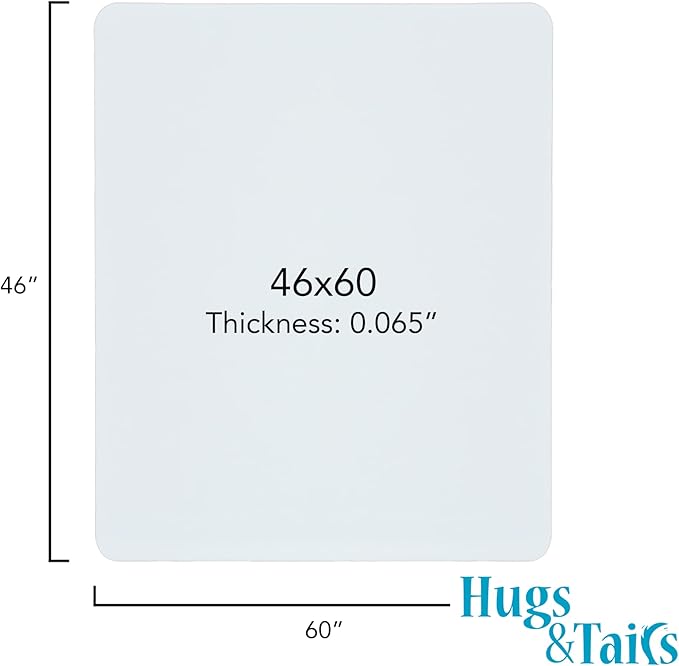 Under Pet Cage Mat for Bird Cages, Reptile Aquariums, Dog Kennels, Water-Resistant Pad for Hard Floors and Surfaces, 46 Inches x 60 Inches, Clear