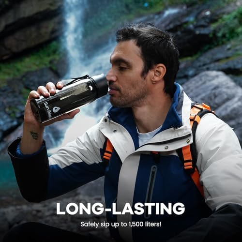SurviMate 5-Stage 0.01μm Ultra-Filtration Filtered Water Bottle BPA-Free