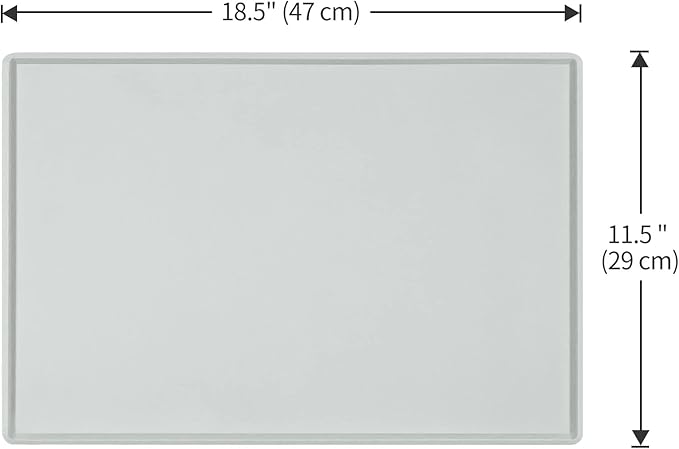 Dog Food Mat,Silicone Waterproof Food Tray,Non Slip Pet Bowl Mats Placemat,0.6" Raised Edge,Suitable for Most Small and Medium Sized Pets,18.5" x 11.5"