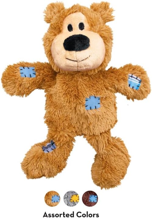 KONG Wild Knots Bears - Durable Dog Toys with Internal Knotted Ropes and Minimal Stuffing for Less Mess (Assorted Colors) (Small/Medium (2 Pack))