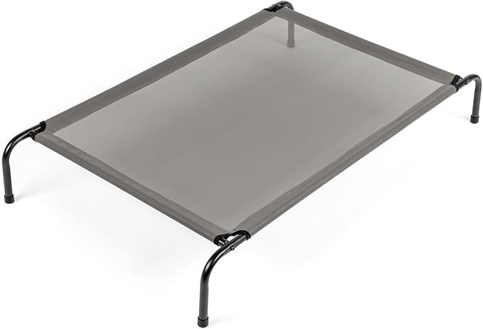 Elevated Dog Bed Raised for Large Sizes Dogs, Portable Outdoor Dog Cot, Installation Requires No Tools, Frame with Washable Cooling Breathable Mesh Anti-Slip Feet, Indoor Pet Bed Cots, 50 Inches Gray