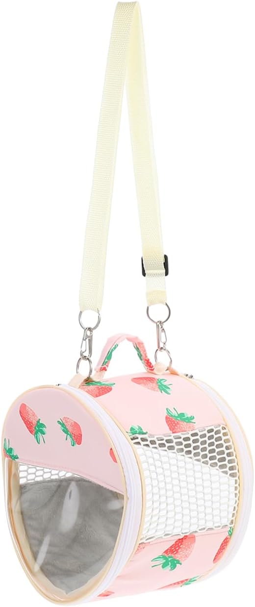 POPETPOP Guinea Pig Carrier, Portable Hamster Carrier Bag, Clear Bunny Backpack Carrier, Hamster Out Bag, Small Pet Travel Carrier for Bunny, Rat, Bird, Hedgehog