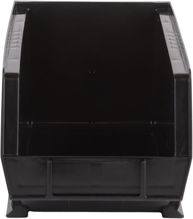 Hudson Exchange 15" x 8" x 7" Plastic Stackable Storage Bin and Hanging Container (Black, 1 Pack)