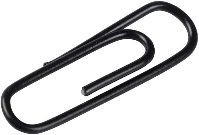 JAM PAPER Colorful Standard Paper Clips - Regular 1 Inch - Black Paperclips - 100/Pack