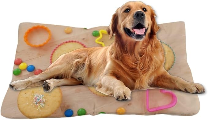 Christmas Muffins Pet Mat Bed Non Slip Waterproof Bottom Flat Cat Bed Chew Proof Dog Mats Washable Dog Car Pad Multi Scenario Pet Winter Supplies 24× 18 Inch