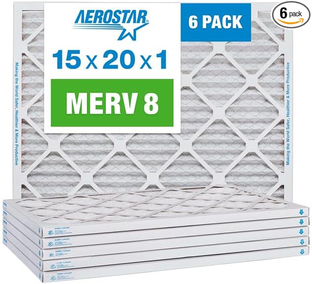 Aerostar 15x20x1 MERV 8-6 Count