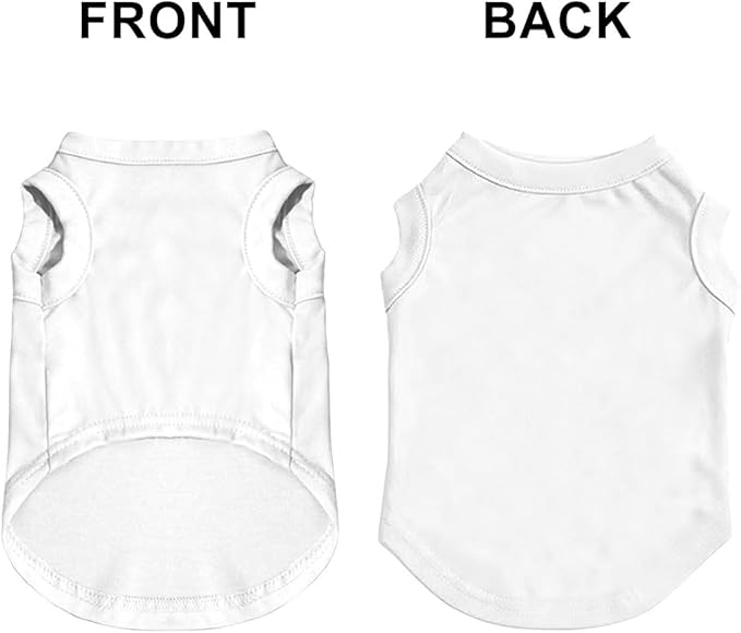 Personalized Dog Shirt Custom Pet T Shirts for Small Large Dogs Customized Puppy Clothes with Name Logo Picture Breathable Pets Sleeveless Vest Apparel Gifts, White, XL