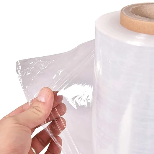 APQ 4 rolls of Cast Hand Stretch Film 12" x 2000'. Hand Stretch Wrap, 60 Gauge Thickness. Excellent Tear Resistance. Clear Residue Free Film for Moving, Shipping, Wrapping. Industrial Grade Cast Film.