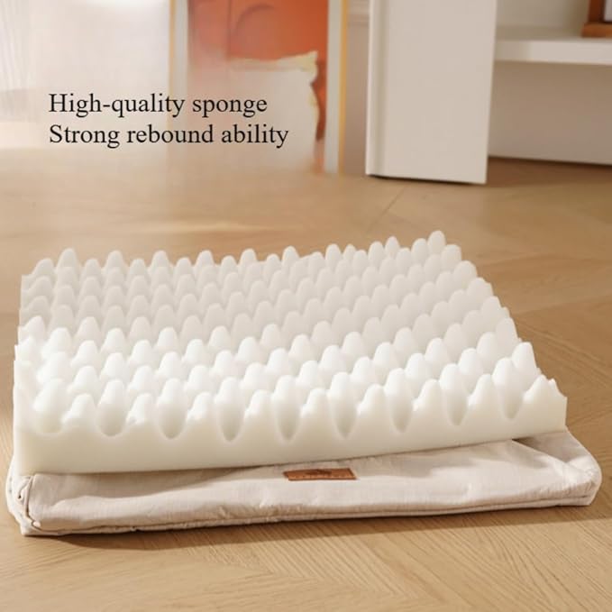 Large Dog Bed with Removable Washable Cover & Bolsters - Waterproof, Non-Slip Pet Sofa for Big Dogs(Yellow,24 * 18 * 8in)