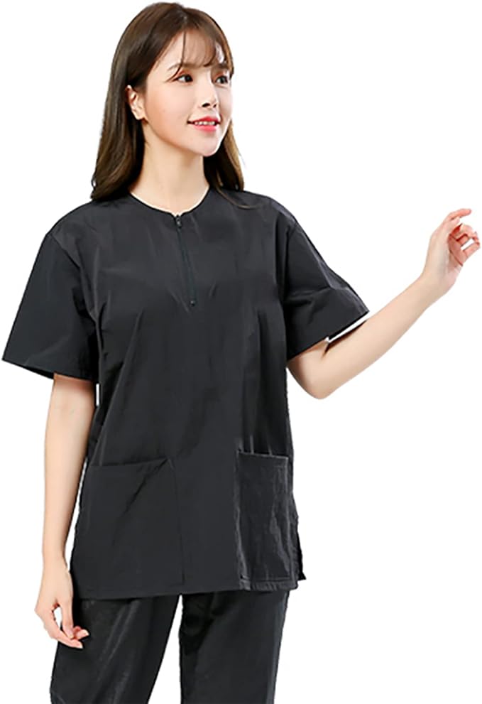 Gliitatu Dog Grooming Smock Barber Jackets for Women Men Professional Pet Groomer Smock Cosmetologist Barber Smock (M)