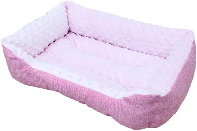 Large Dog Bed with Non-Slip Bottom, Waterproof Orthopedic Cushion, Machine Washable Rectangle Pet Mat - Thick Cozy Bed for Big Dogs(23.62''X5.51''X17.72'',Pink)