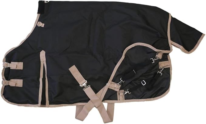 AJ Tack 1200D Waterproof Winter Pony Blanket - 300g Heavyweight Turnout with Fleece Collar, Shoulder Gussets & Tail Flap - Camouflage 58"