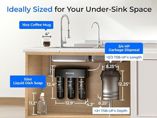 Waterdrop TSB-UF 0.01 μm Ultra Filtration Under Sink Water Filter System