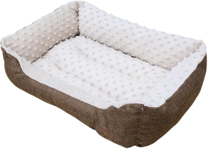 Large Dog Bed with Non-Slip Bottom, Waterproof Orthopedic Cushion, Machine Washable Rectangle Pet Mat - Thick Cozy Bed for Big Dogs(23.62''X5.51''X17.72'',Coffee)