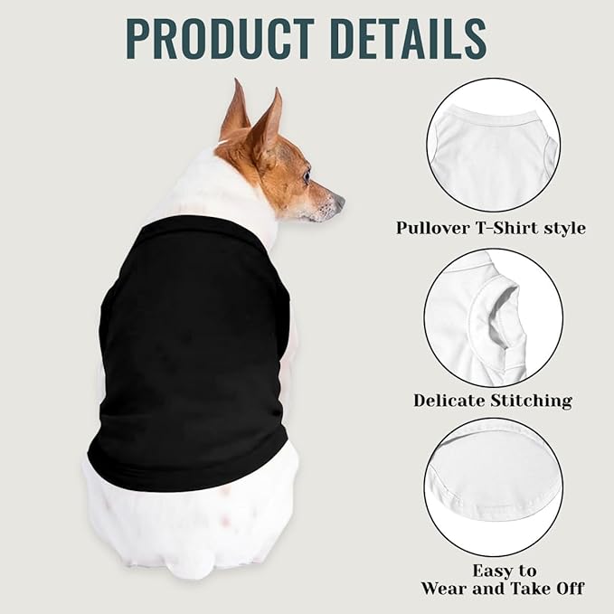 Customized Dog Shirt Custom Pet Clothes T Shirts for Small to Large Dogs Design Image Logo Text Outfits for Puppy Cat Personalized Breathable Sleeveless Pullover Black, M