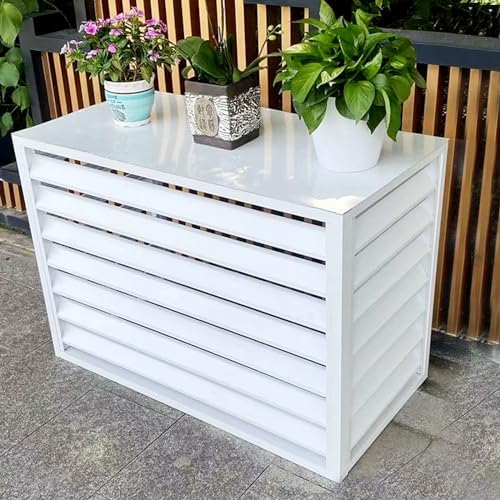Pool pump covers for outside units, mini split covers for outside units, aluminum outdoor garden air conditioner cover, sturdy and durable, noise-proof, suitable for gardens, balconies, walls ( Color