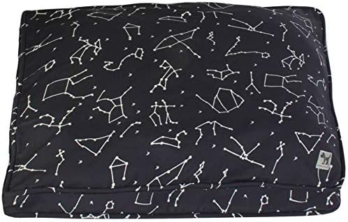 Molly Mutt Sheepy Wool-Filled Crate Pad, GOTS-Certified 100% Organic Cotton Canvas Cover with Soft 100% Natural Wool Insert, Ideal for Dog Bed or Kennel, Rocketman, 30" x 21" x 2.5"