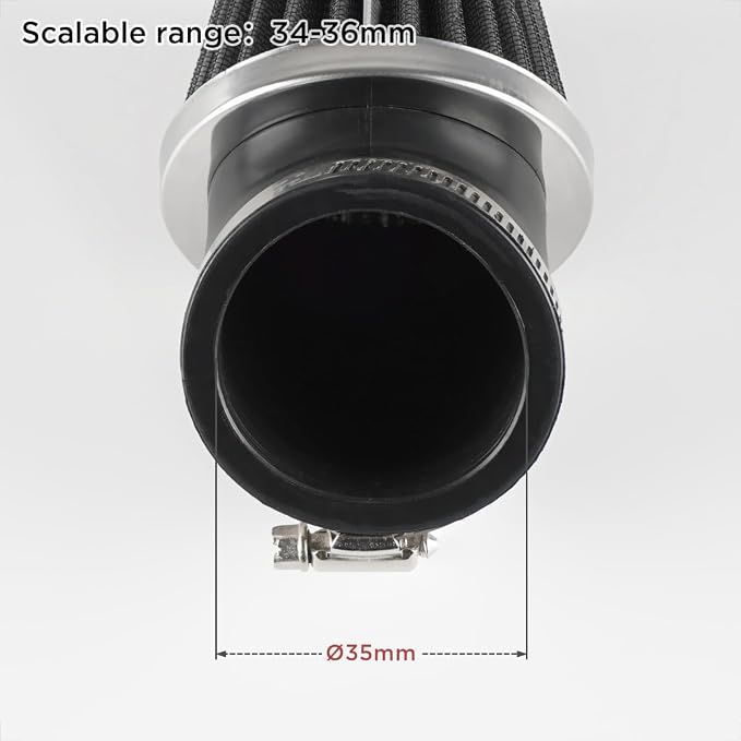 Evermotor Mini Engine Air Filter, 34mm 35mm 36mm Air Filter Replacement Cleaner