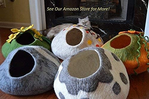 Wool Cat Toys - Felt Cat Toy Balls for Small Pet Fetch and Play - Eco Friendly Quiet Wool Ball Cat Toy for Cats and Kittens - Choose Your Colors (Gray)