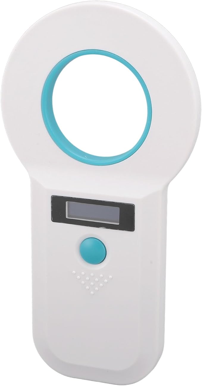 Acouto Pet Chip Scanner for Dogs and Cats - USB Microchip Reader with 15 Digits Recognition and 128 Data Storage, Compact & Portable Device (White)