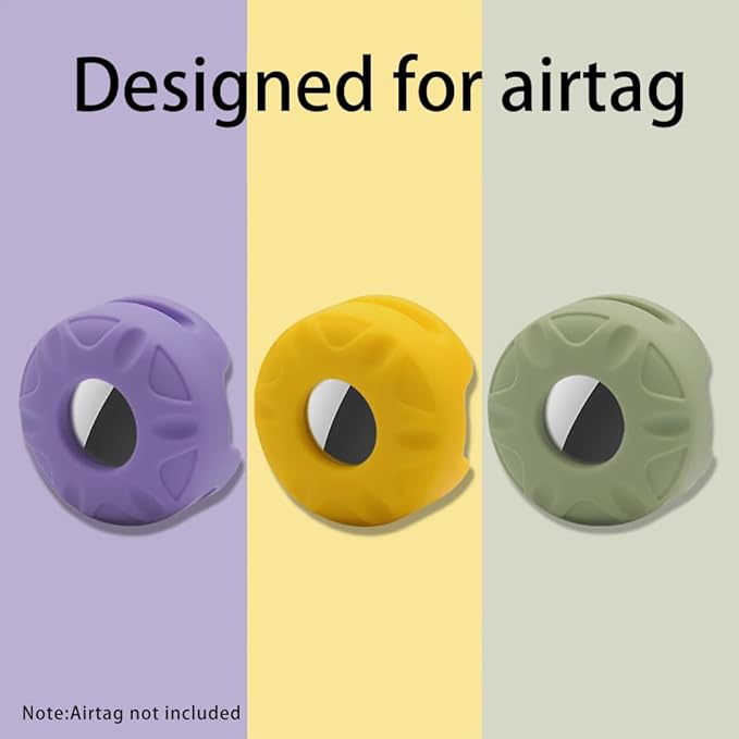 Breakaway Cat Collar with Airtag Holder,Kitten Collar with Apple Air Tag Holder and Bell for Girl Boy Cats, 0.4 Inches in Width and Lightweight. (Green Daisy)