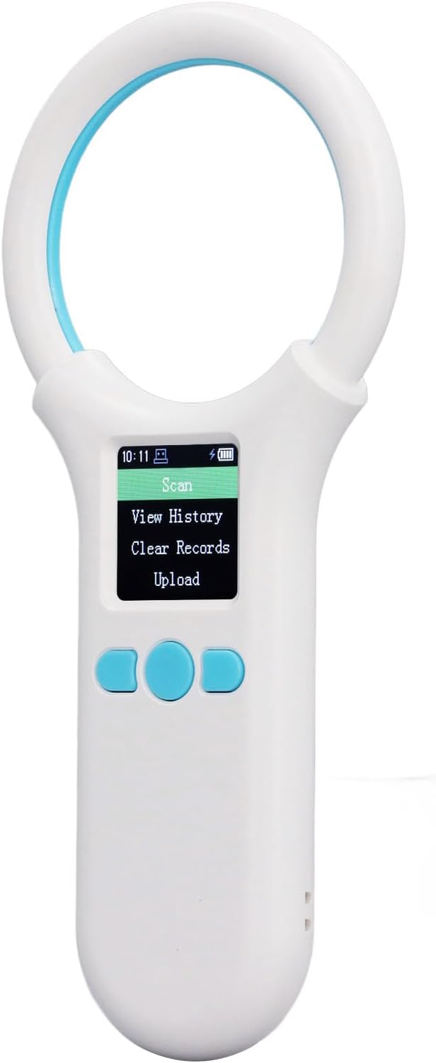 Portable Pet Chip Scanner, Technology, Microchip ID Reader with OLED Screen, 500 Records Capacity for Pet Trackers