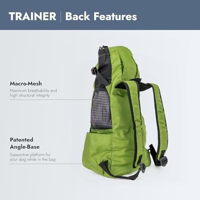 K9 Sport Sack Trainer - X-Small, Greenery - Ideal for Dogs with 9-12” Back Length - Backpack-Style Training Carrier - Meant for Quick, Non-Strenuous Activities
