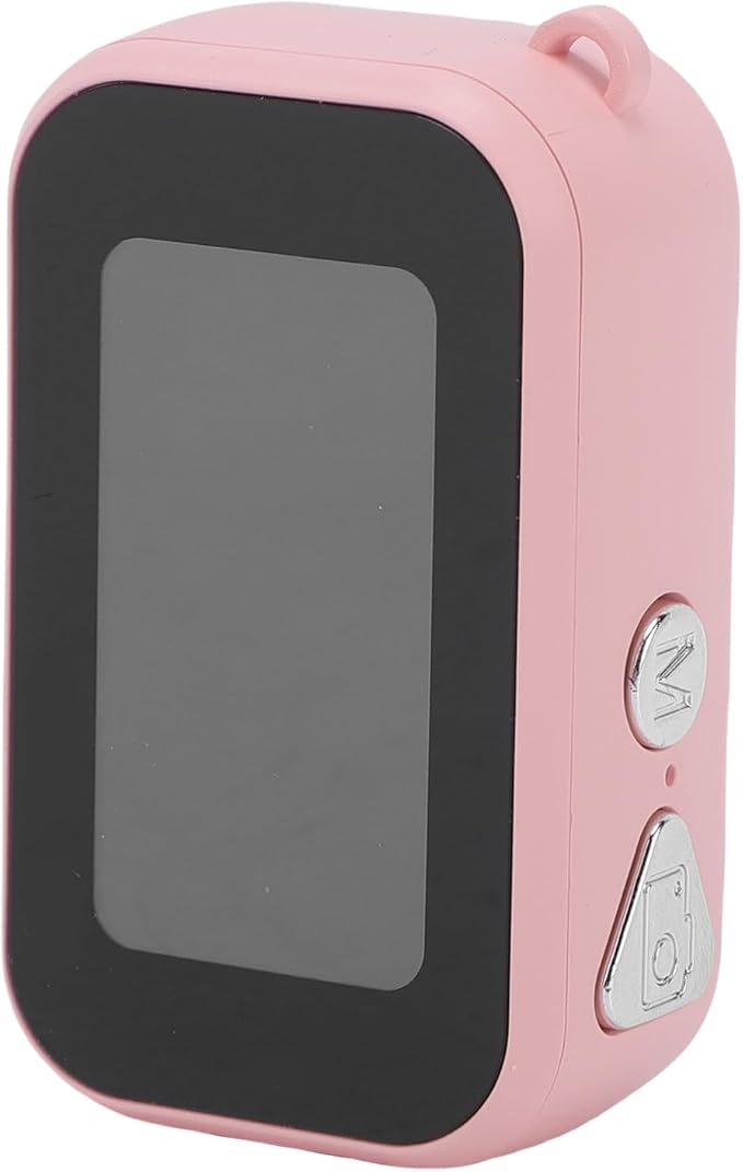 Tbest 1080P Thumb Retro Video Camera Color Screen Small for Cycling Hiking Pet Recording (Pink) (Pink)