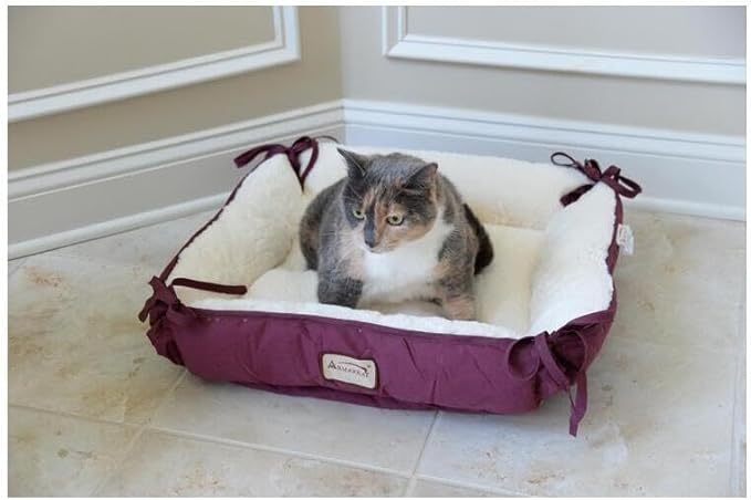 Dog Bed & Mat - Heavy Duty Canvas & Plush Cushion - Polyfill Comfort - Laurel Green & Ivory
