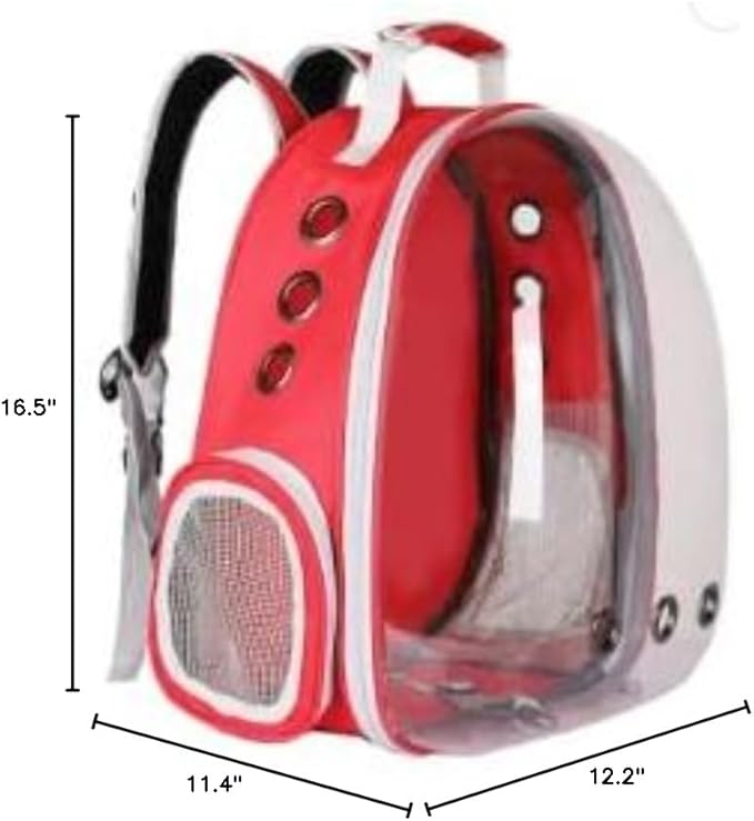 Backpack Pet Carriers - Pet Bubble Backpack,Pet Capsule Knapsack,Small Space Pet Travel Bag,Waterproof Breathable Pet Carrier Airline Approved,for Travel,Hiking,Walking & Outdoor Use (Red)