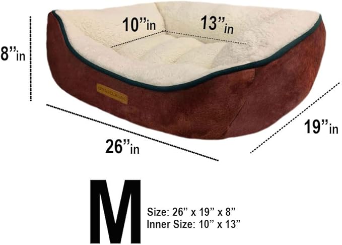 Otis & Claude Hi-Tech Cashmere Dog Bed, Medium 62x53 – Tear Proof Washable Cover, Orthopedic Medium Sofa Bed, Indoor Pet Bed, Chew Resistant Heavy Duty Dog Couch